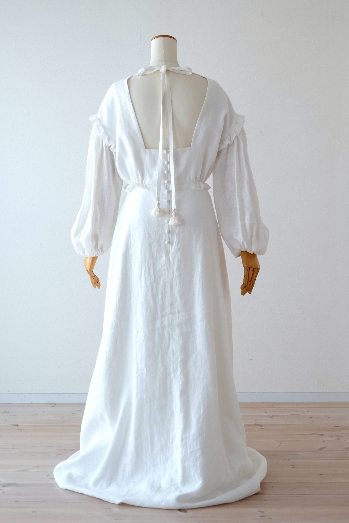 リネンロングスリーブドレス